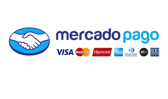 Pagamento seguro via Mercado Pago — Visa, Mastercard, Hipercard, American Express, Diners, Elo e Boleto
